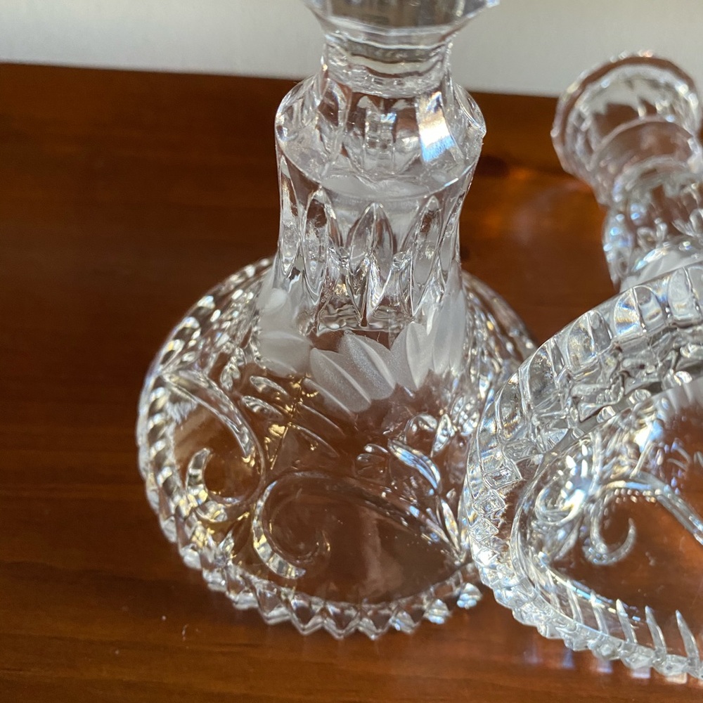 5” Crystal Candlesticks with Round Base - Picture 10 of 14